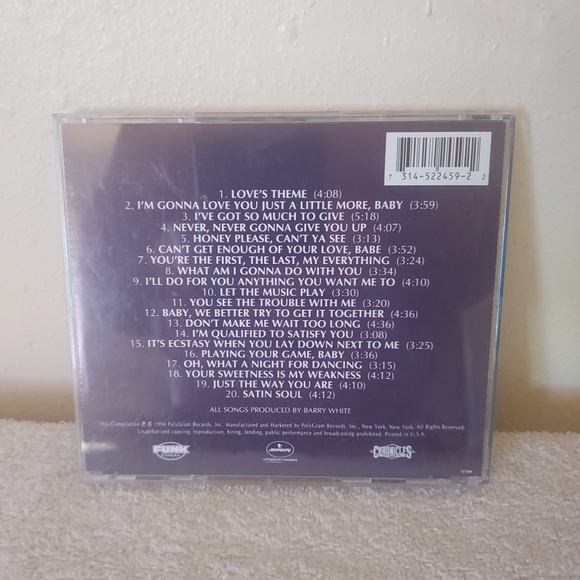 All-Time Greatest Hits by Barry White (CD, 1994) Pre-Owned Tested Working - Picture 4 of 4